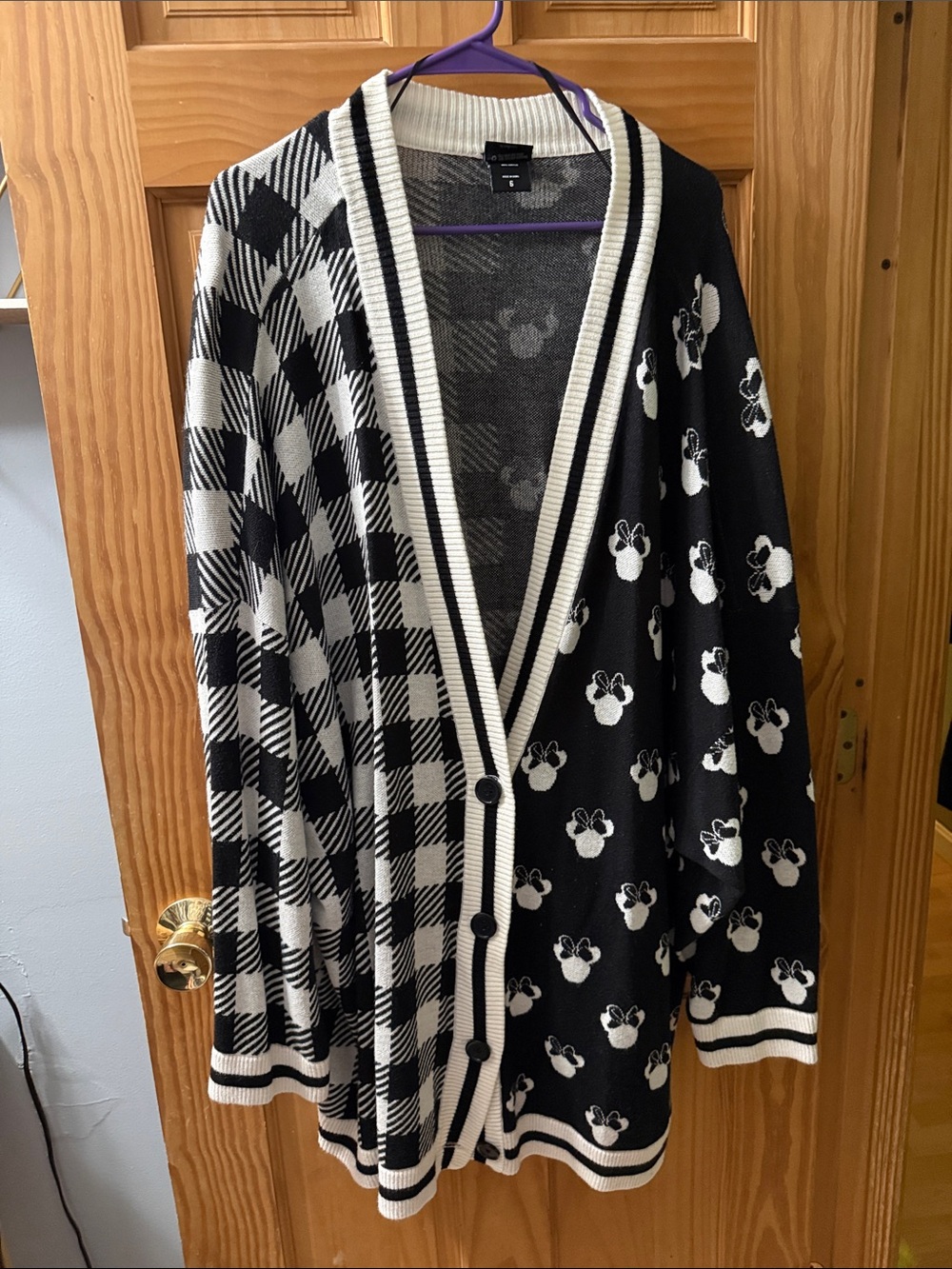 Torrid Black & White Patterned Minnie Mouse Cardigan Sweater